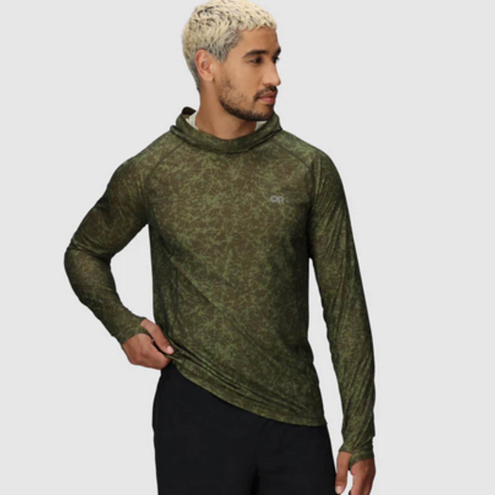 Outdoor Research OR Echo Printed Hoodie (M) Dark Olive Atoms L