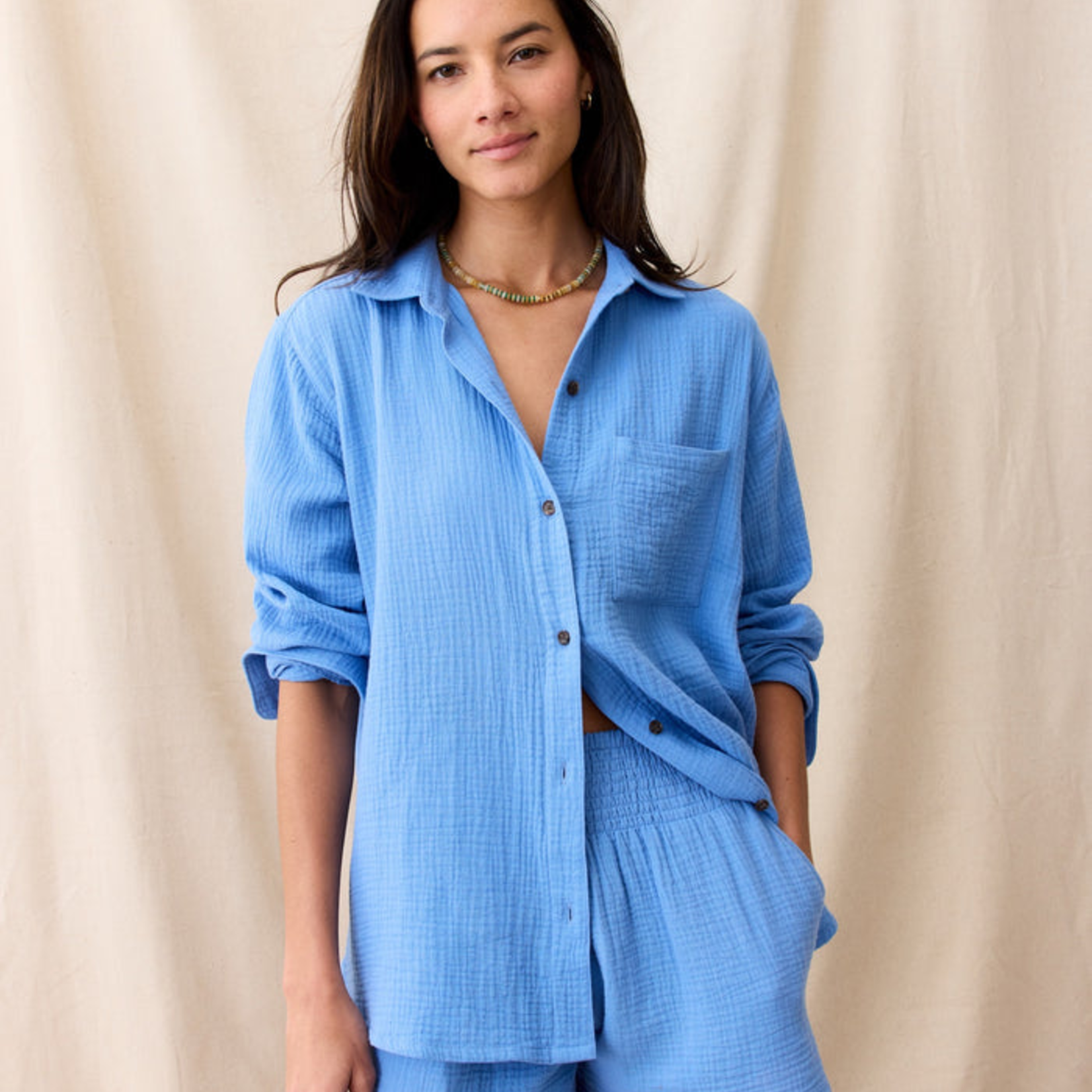 Marine Layer Marine Layer Jane Relaxed Double Cloth Shirt (W)