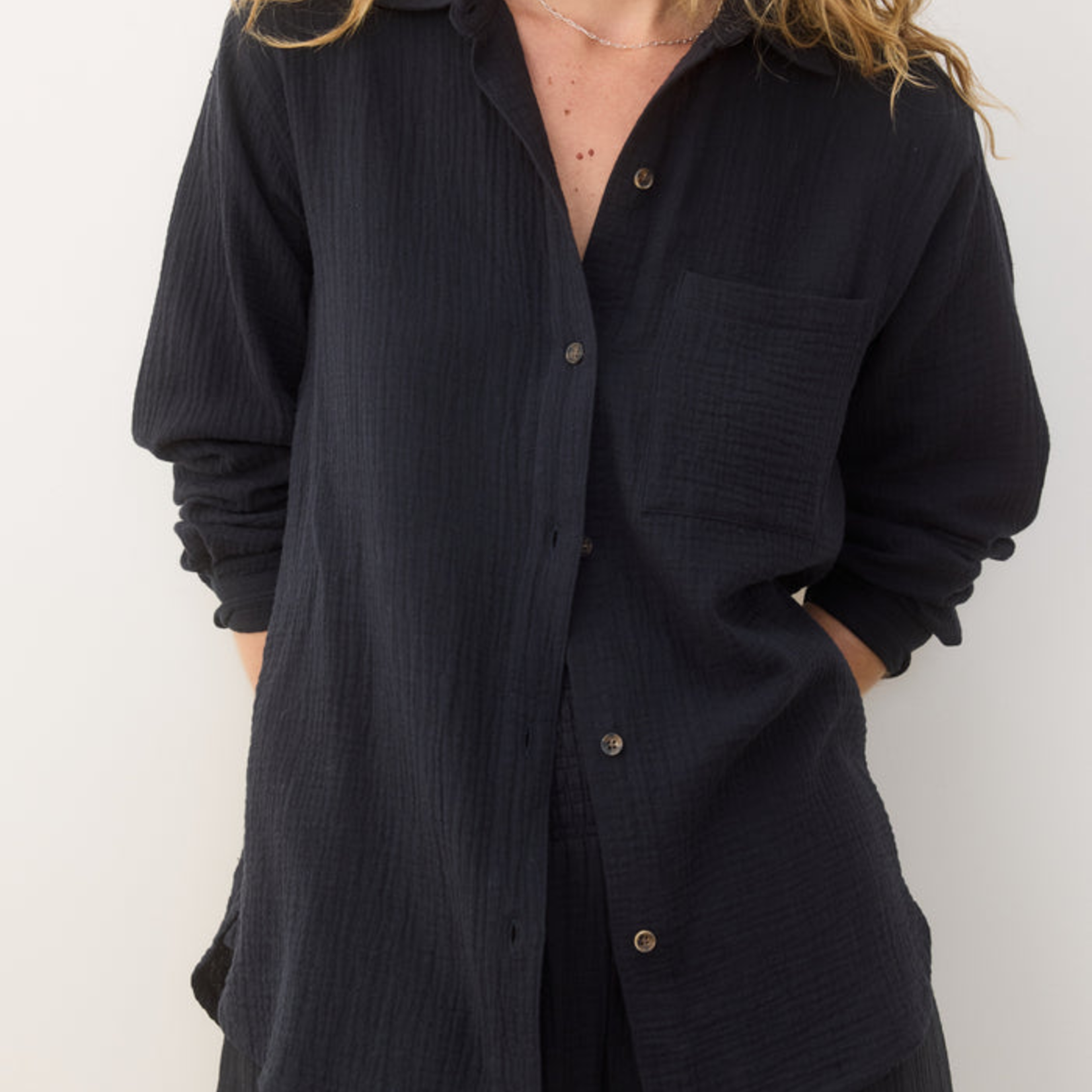 Marine Layer Marine Layer Jane Relaxed Double Cloth Shirt (W)