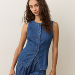 Marine Layer Marine Layer Charlie Longline Denim Vest (W)