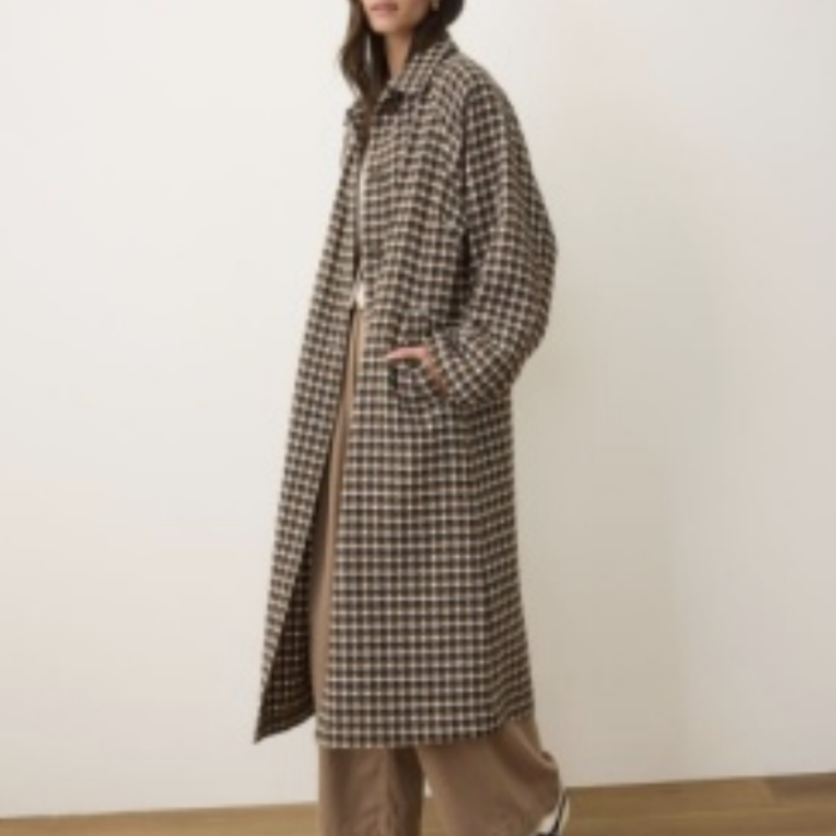 Marine Layer Marine Layer Hayes Houndstooth Trench Coat (W)