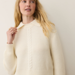 Marine Layer Marine Layer Everly Cable Knit Sweater Polo (W)