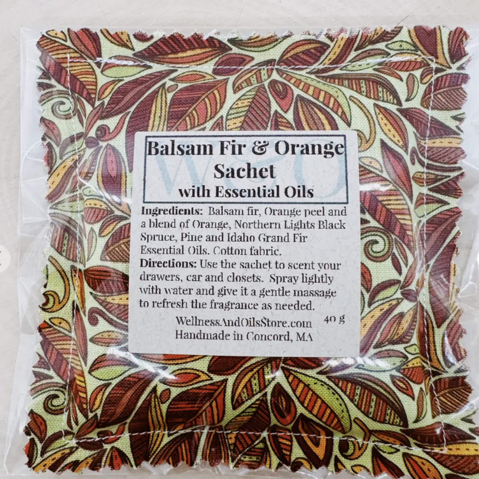 Indigo Fair Wellness & Oils Infused Sachet Balsam Fir & Orange