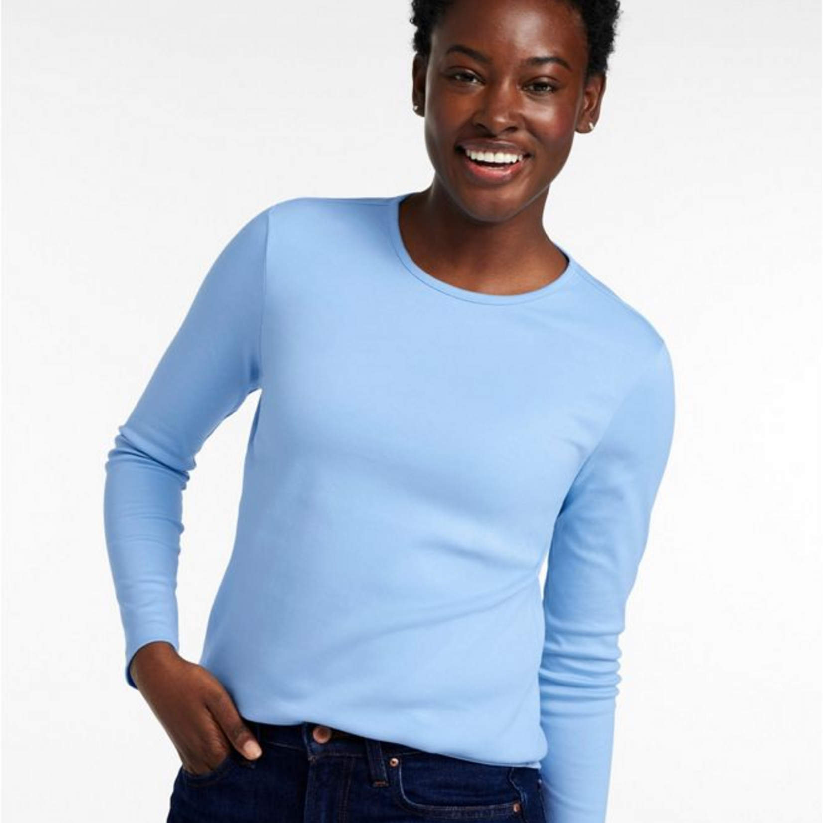 L.L Bean L.L. Bean Pima Crewneck LS (W)
