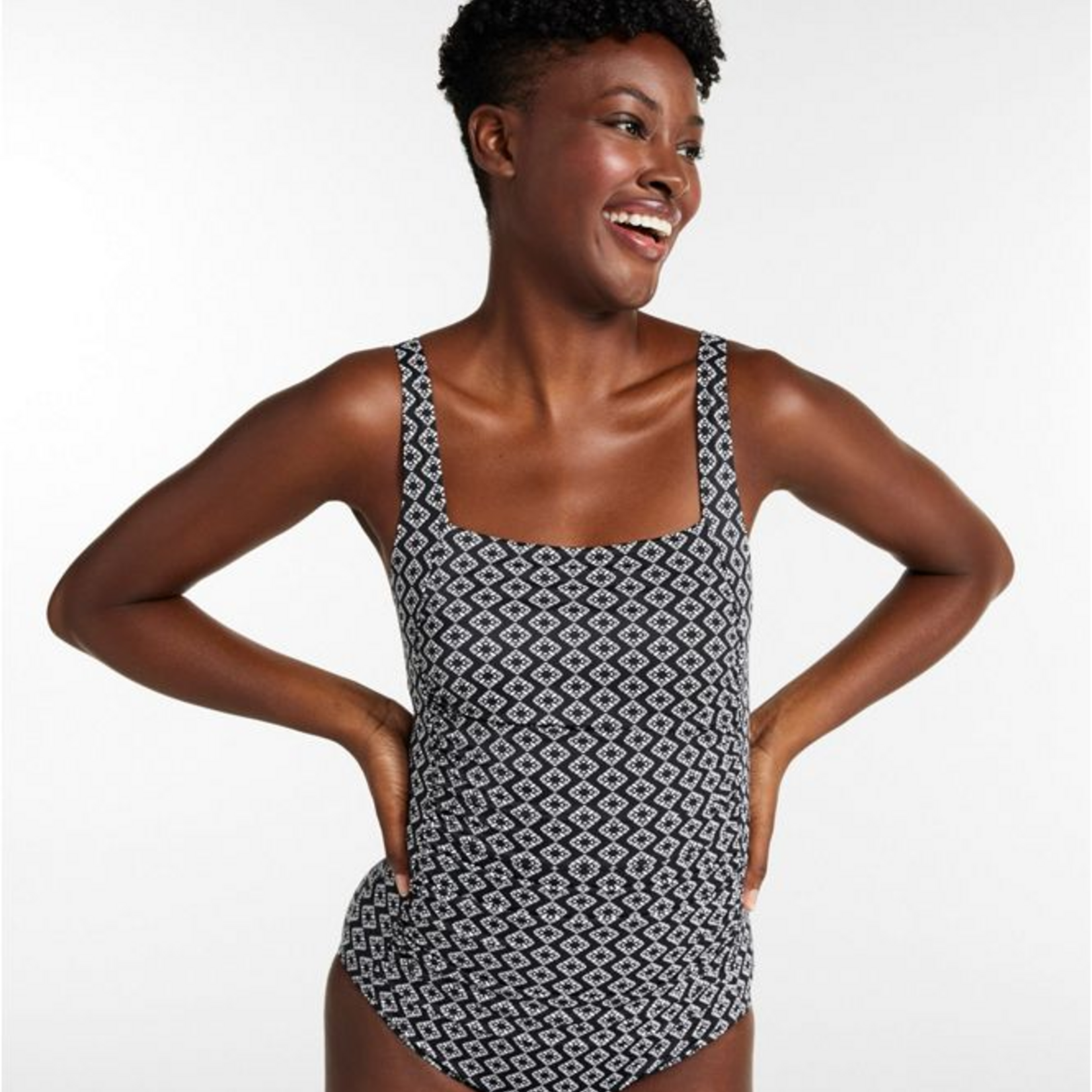 L.L Bean L.L. Bean Beansport Squareneck Tanksuit Print (W)