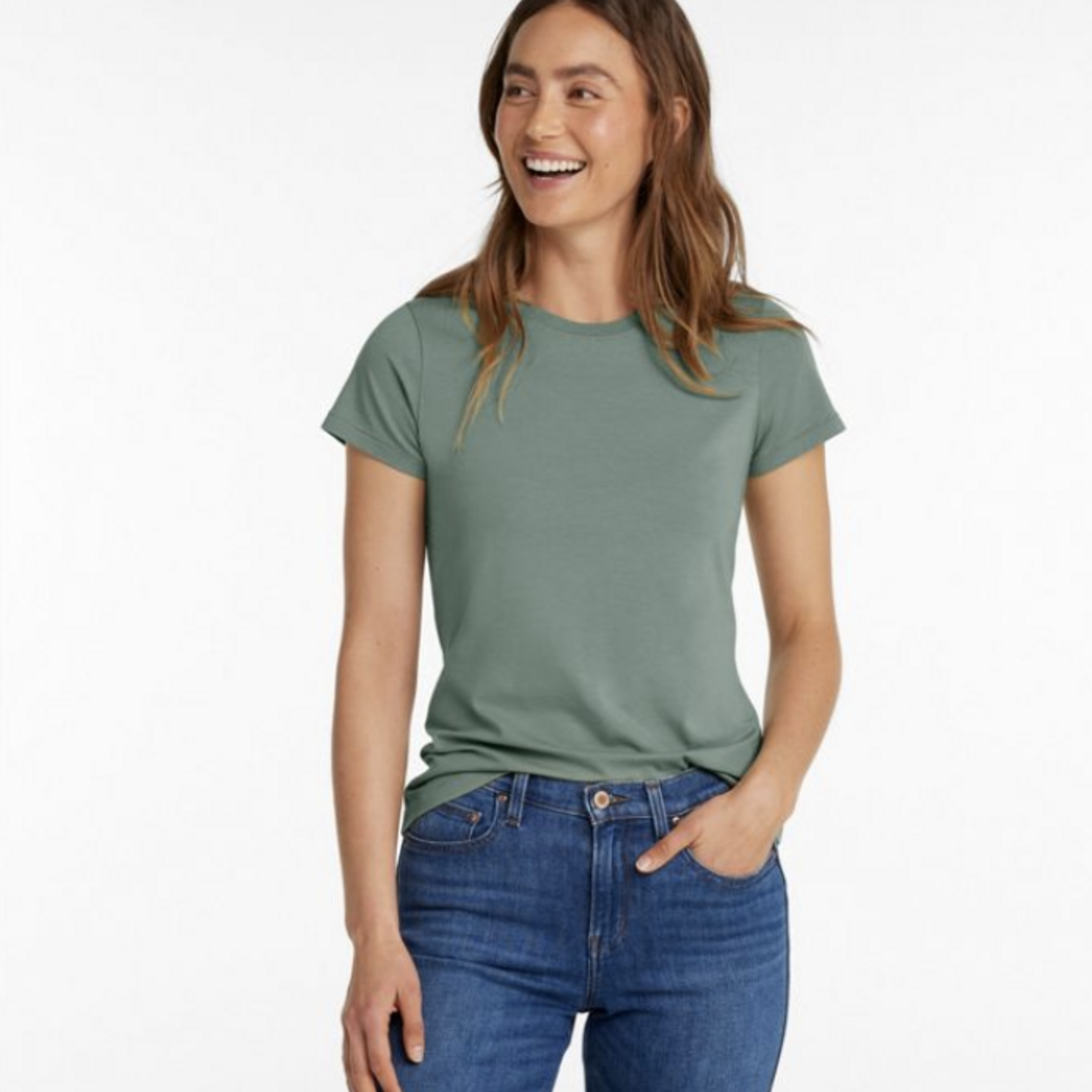 L.L Bean L.L. Bean Soft Stretch Supima Tee Crewneck SS (W)