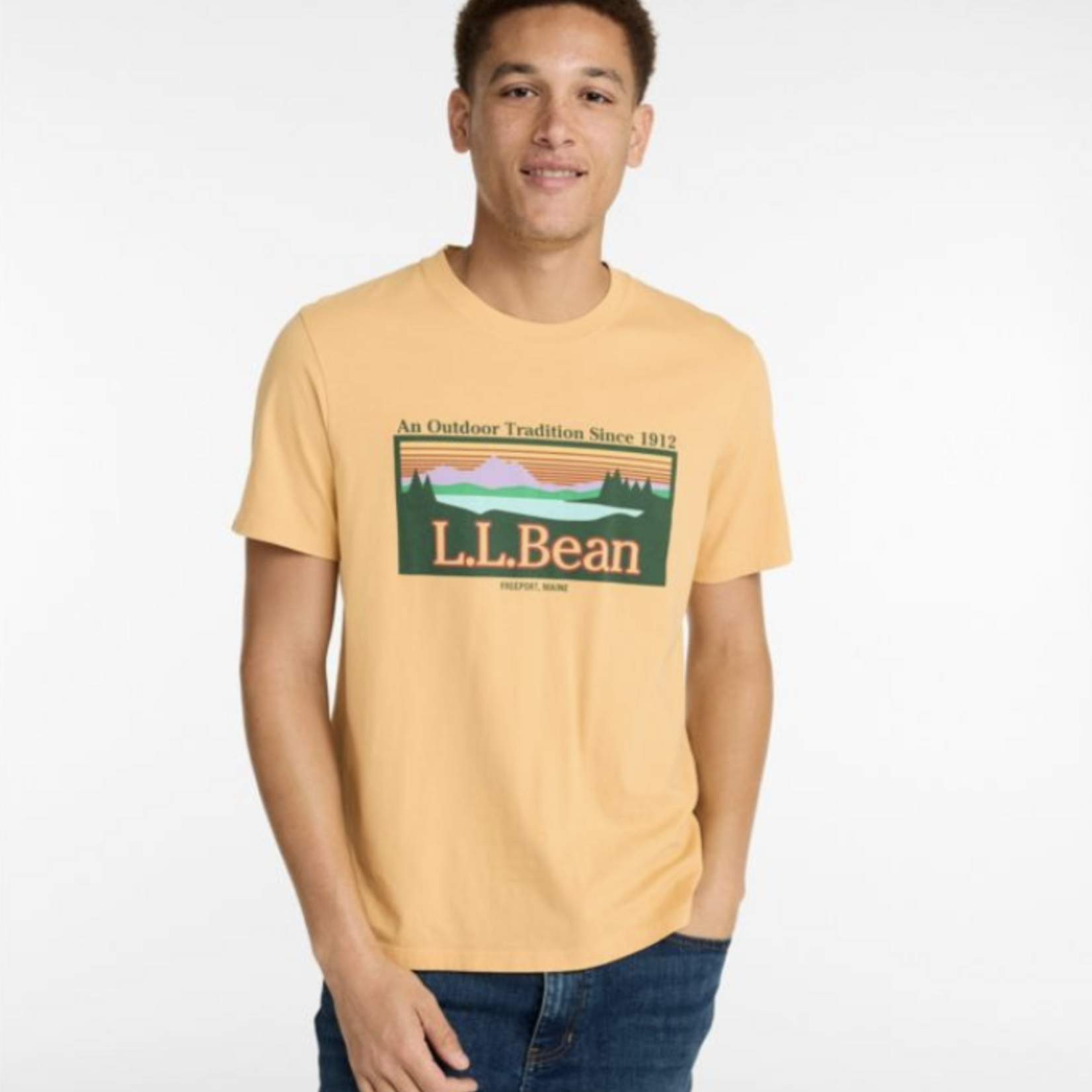 L.L Bean L.L.Bean Sun Washed Graphic Tee SS (M)