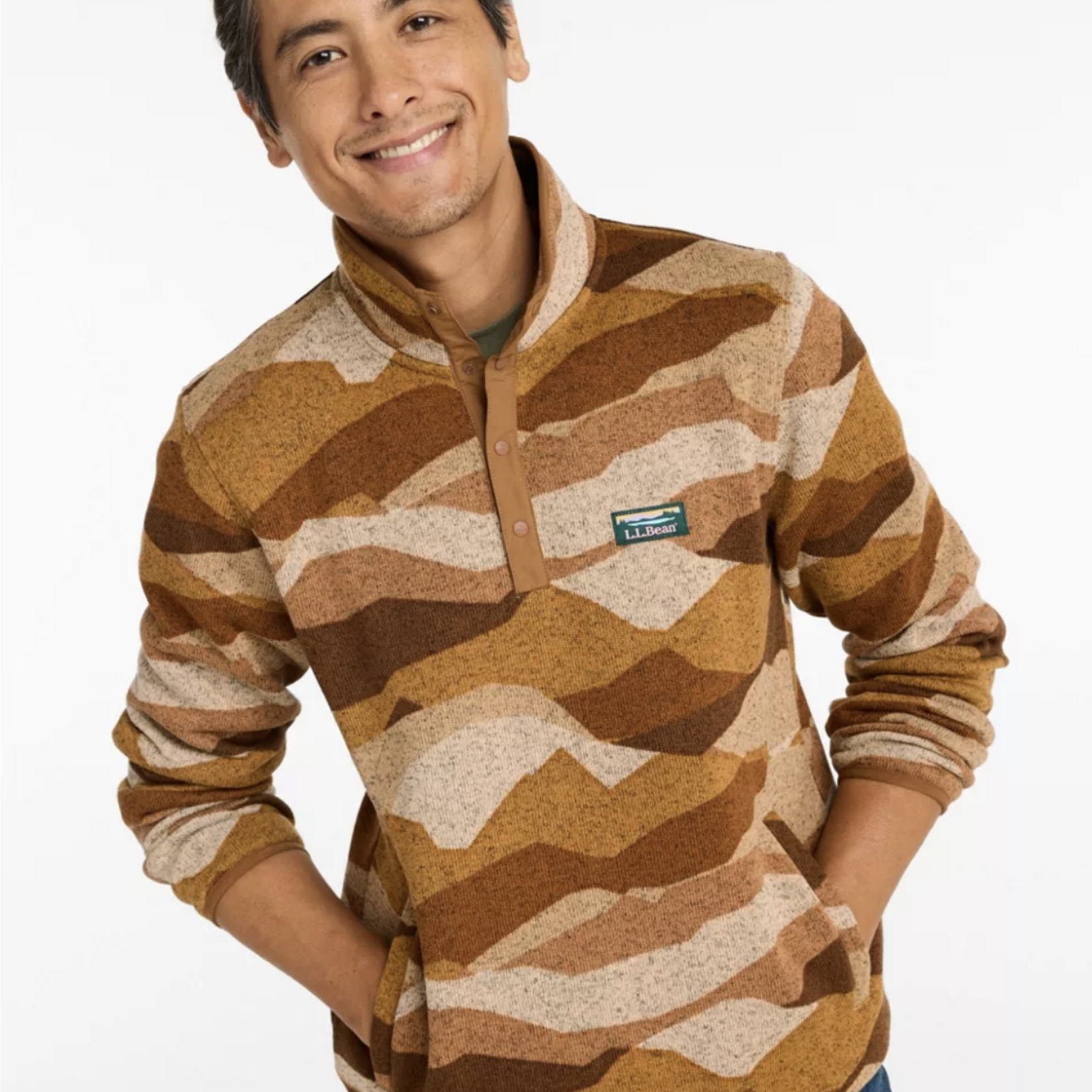 L.L Bean L.L. Bean Sweater Fleece Pullover Print (M)