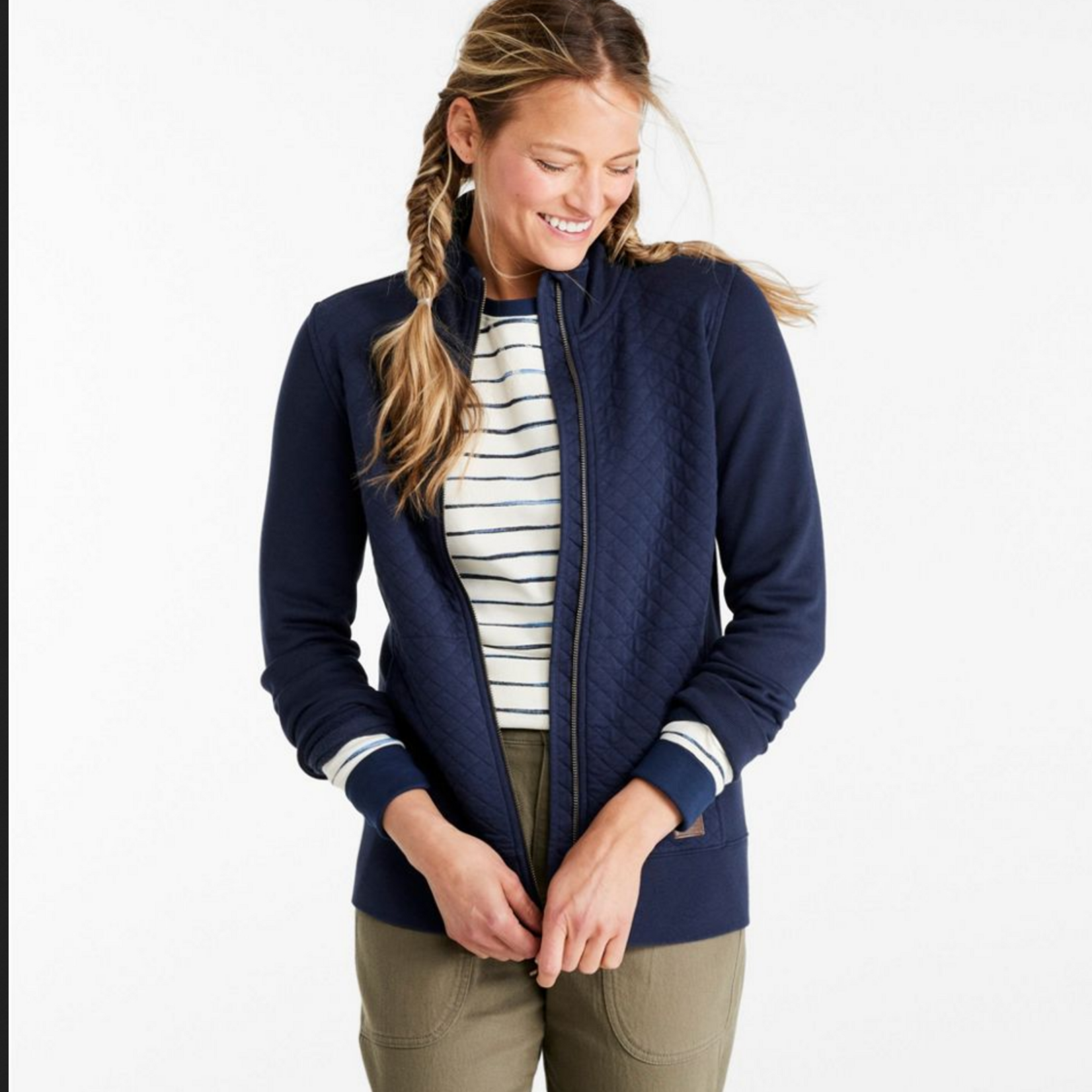 L.L Bean L.L. Bean Quilted Full Zip Sweatshirt (W)