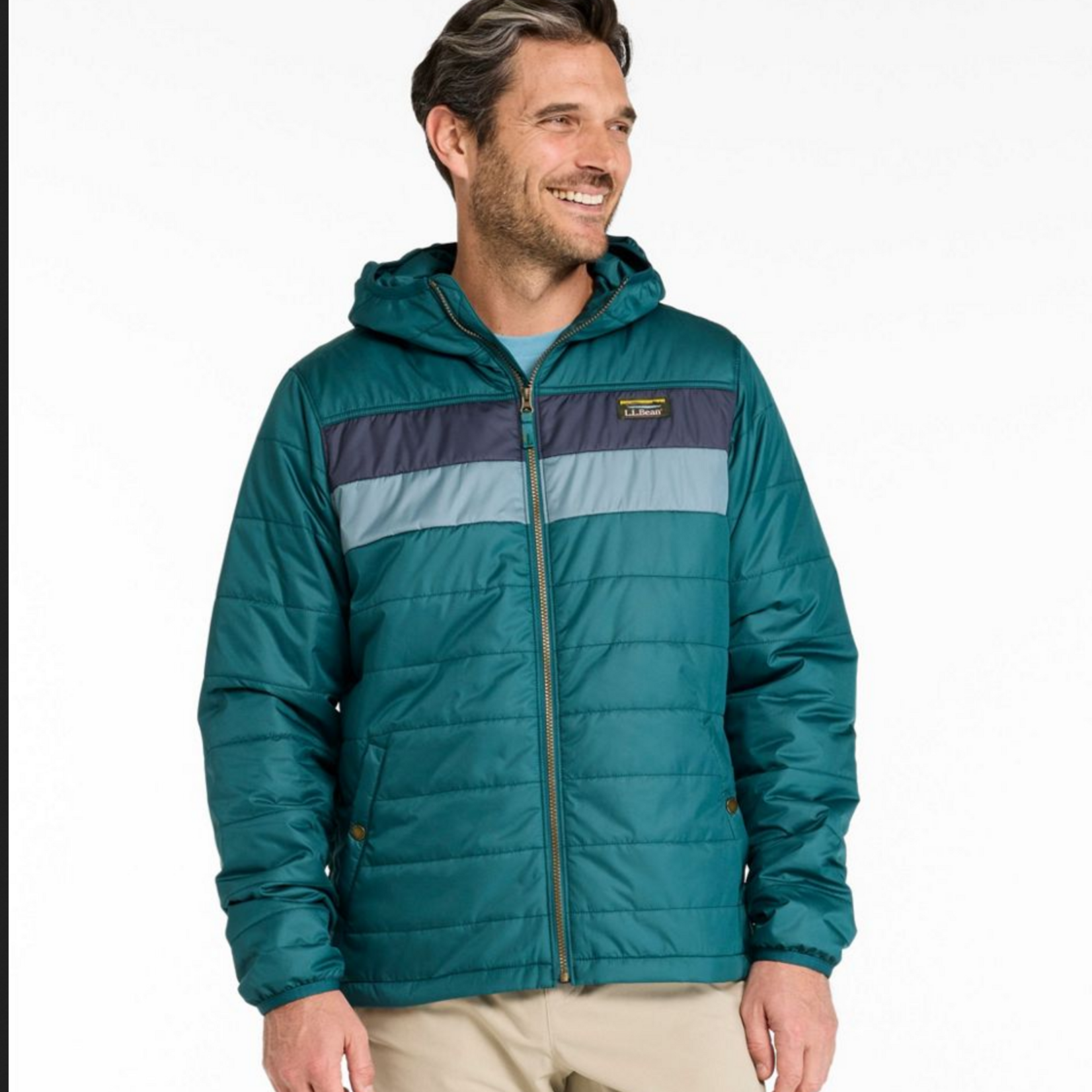 L.L Bean L.L. Bean Mountain Classic Puffer Hooded Colorblock (M)