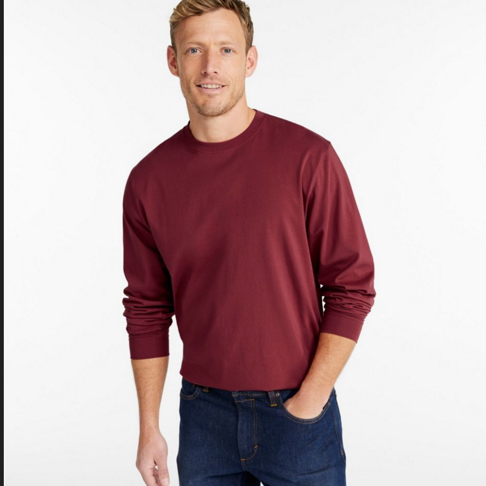 L.L Bean L.L. Bean Carefree Unshrinkable Tee LS (M)