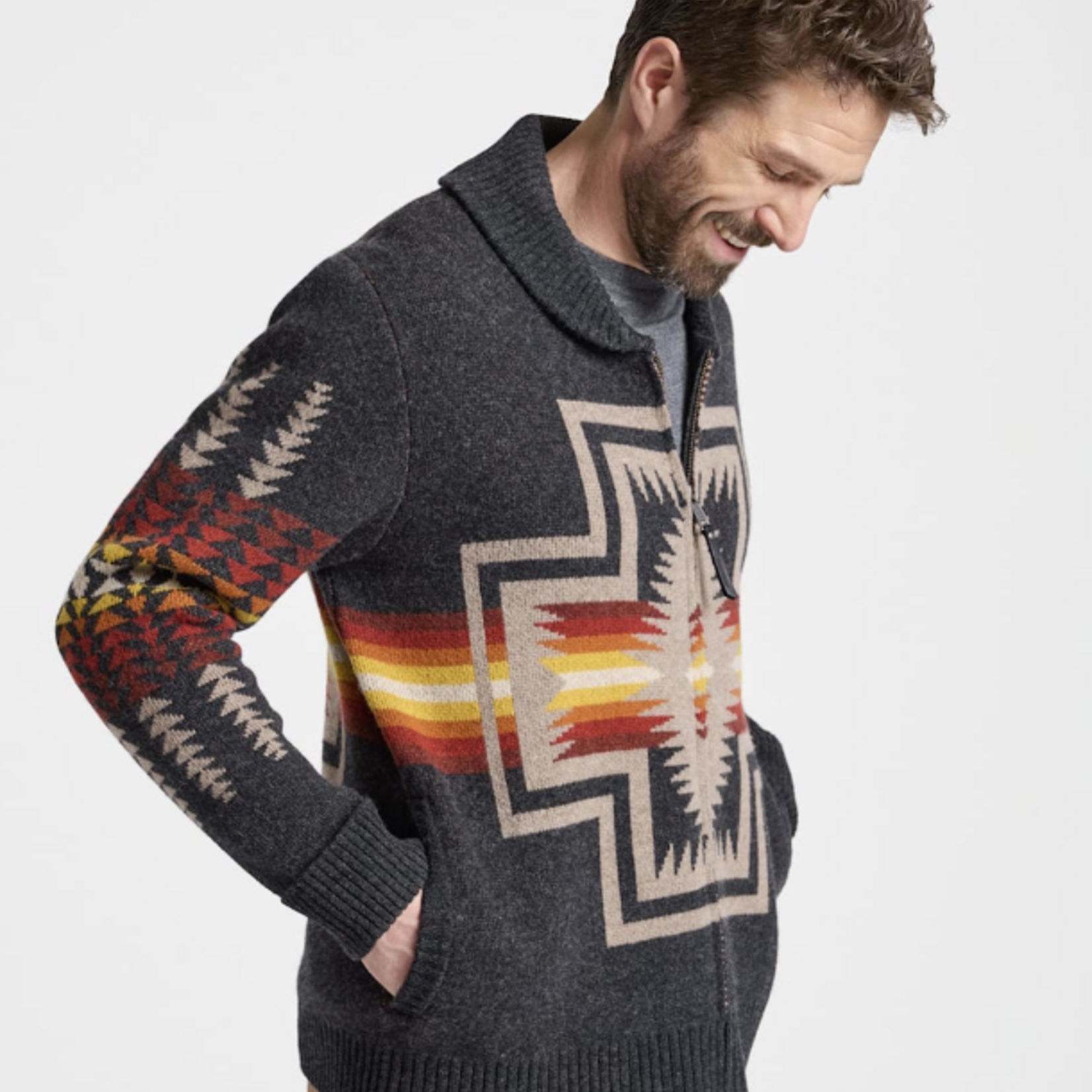 Pendleton Pendleton Harding Zip Lambswool Cardigan (M)