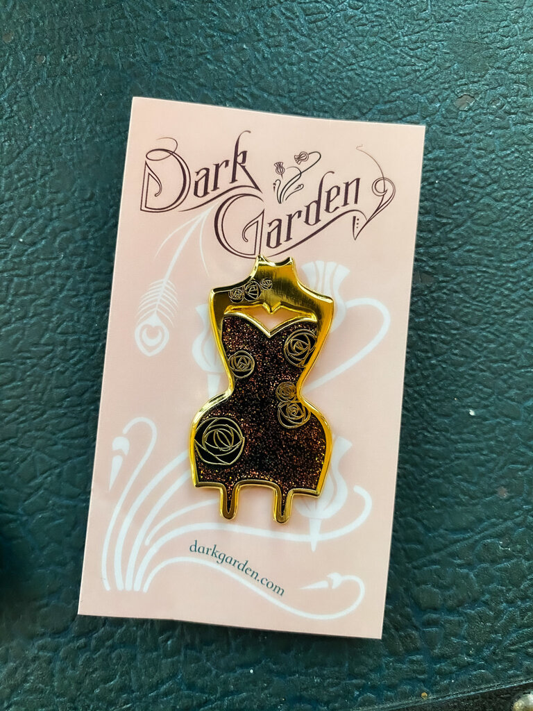 Pop Antique for Dark Garden Dark Garden Rose Corset Dress Pin