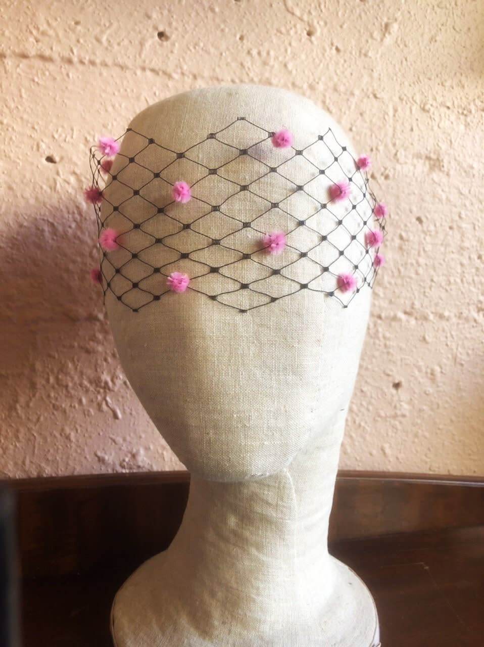 Kalico Delafay Veil Mask with Chenille Stem Dots (any color veil or chenille)-2