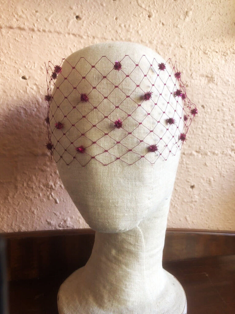 Kalico Delafay Kalico Delafay Veil Mask with Chenille Stem Dots (any color veil or chenille)