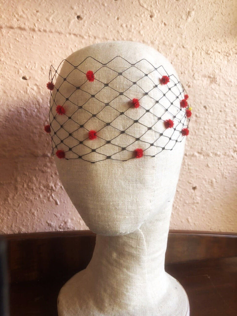Kalico Delafay Kalico Delafay Veil Mask with Chenille Stem Dots (any color veil or chenille)