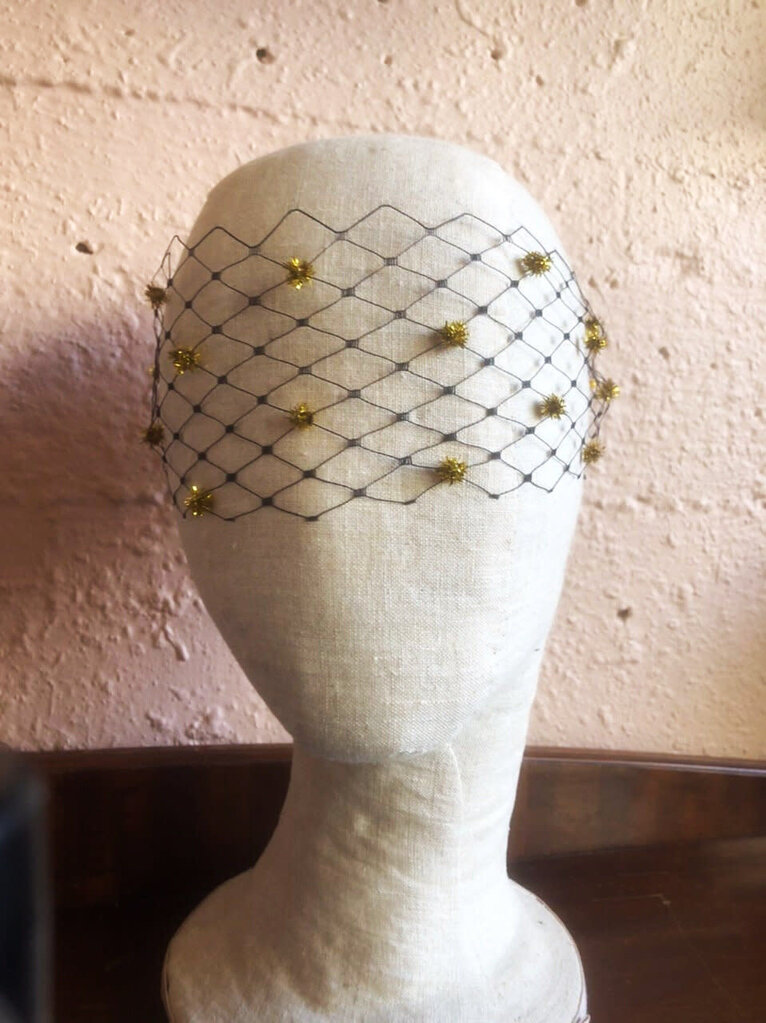 Kalico Delafay Kalico Delafay Veil Mask with Chenille Stem Dots (any color veil or chenille)