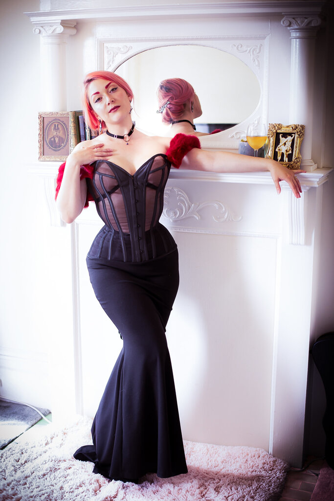 Pop Antique for Dark Garden Madame X Skirt in Ponte