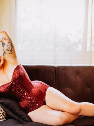 Dark Garden Bespoke Sweetheart Longline (Satin or Brocade)