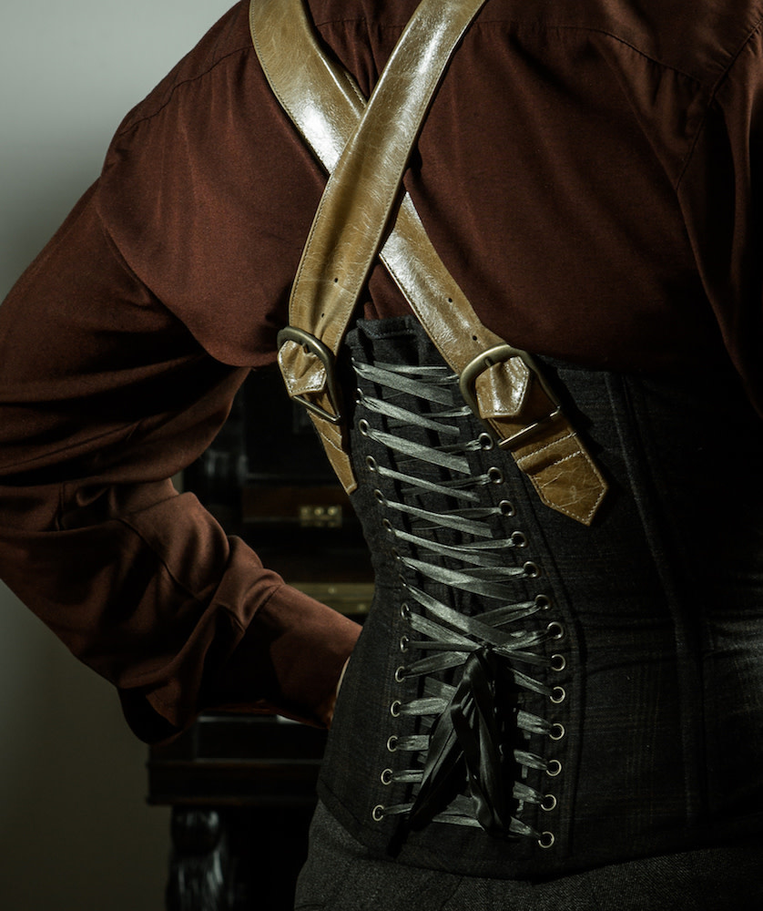 Edwardian Long Line Leather Corset (ELC-401)