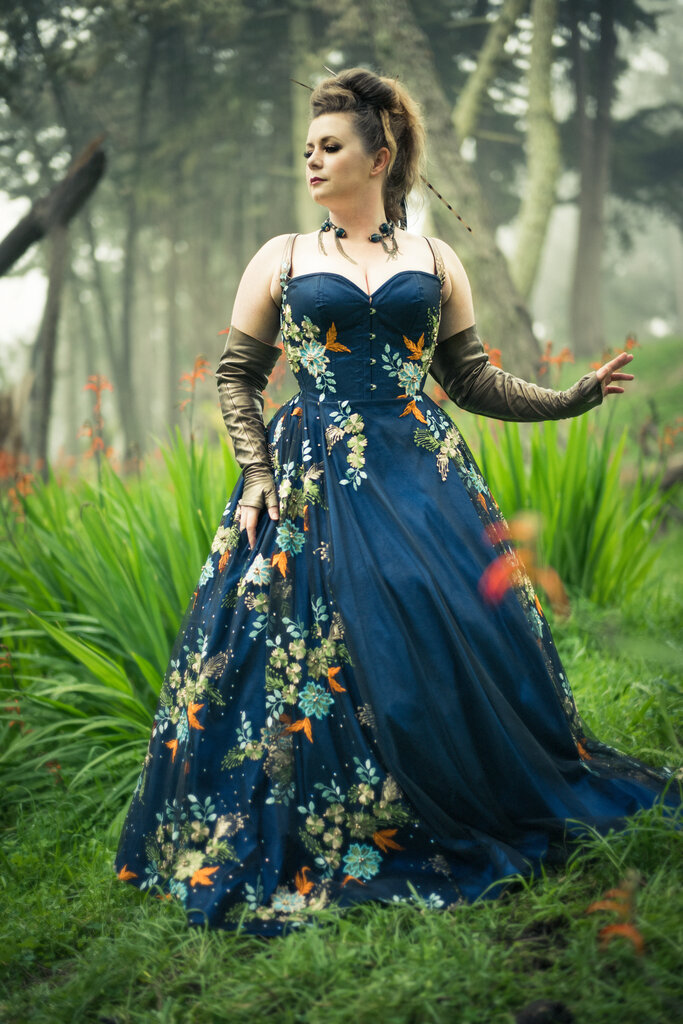 Dark Garden Bespoke Sweetheart Victorian with Straps (Satin or Brocade)