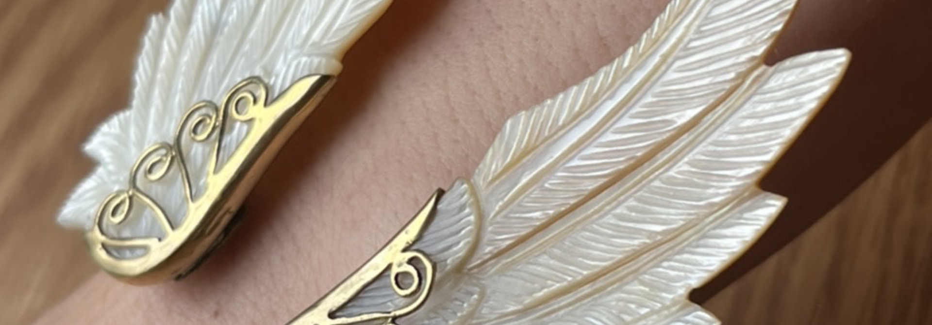 Coco Loco Jewelry Ethereal Shell Wings Cuff Bracelet