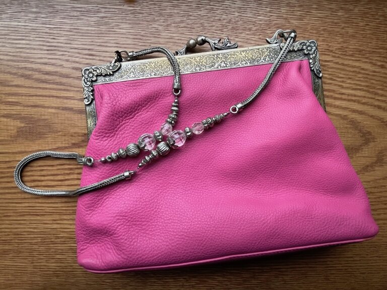 Ricki Design Ricki Designs Leather Vintage Purse Pink Medium