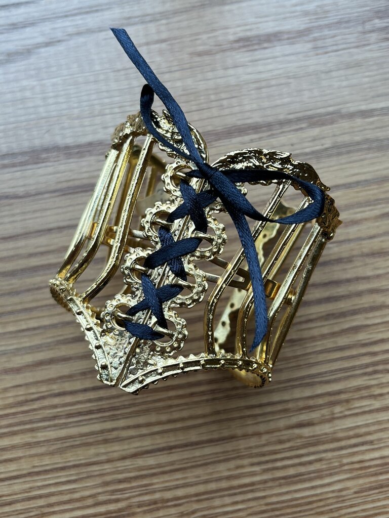 Miss Ellie NYC Miss Ellie NYC Gold with Black Lacing Corset Cuff Bracelet