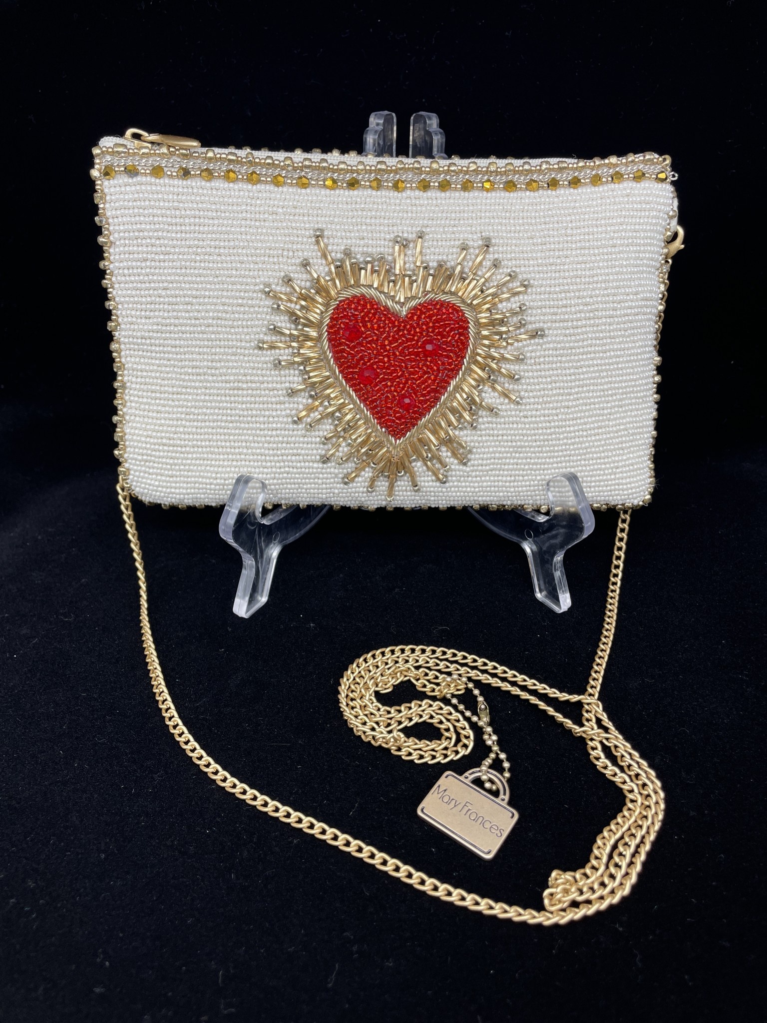 Heart Burst Beaded Crossbody Phone Bag - Mary Frances – Mary