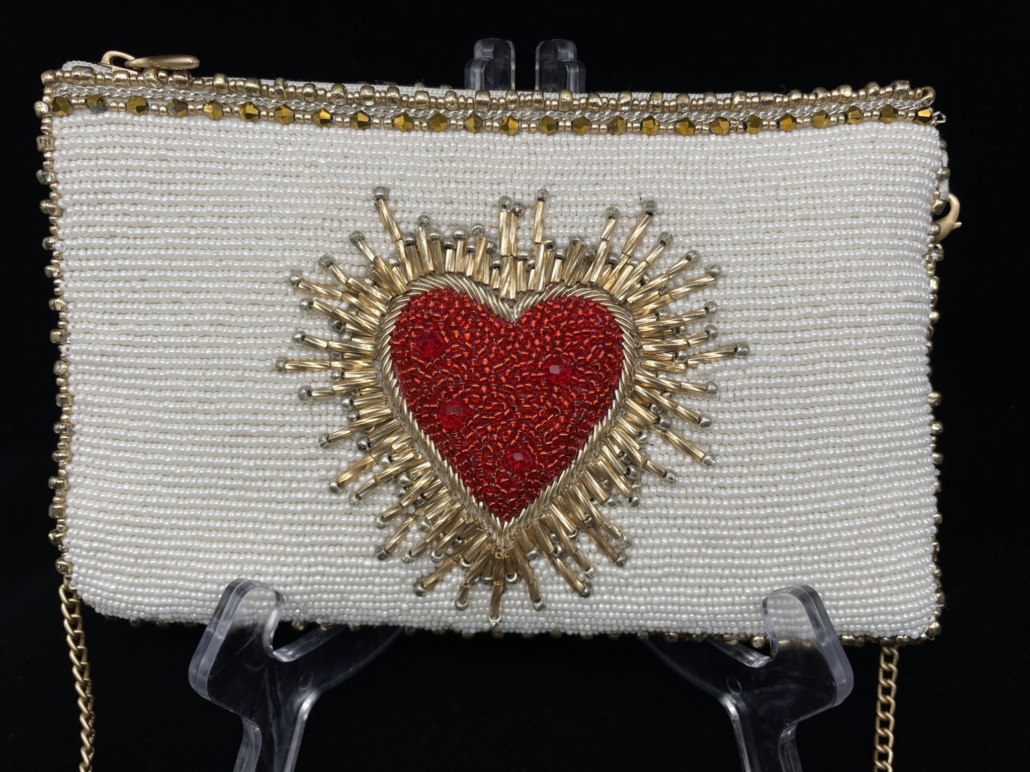 Peace Out Heart Shaped Crossbody Clutch Handbag - Mary Frances