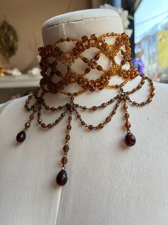 Nancy K Designs Nancy K Topaz Burnt Sienna Large Gothic Choker Nancy K Designs Nancy K Topaz Burnt Sienna Large Gothic Choker