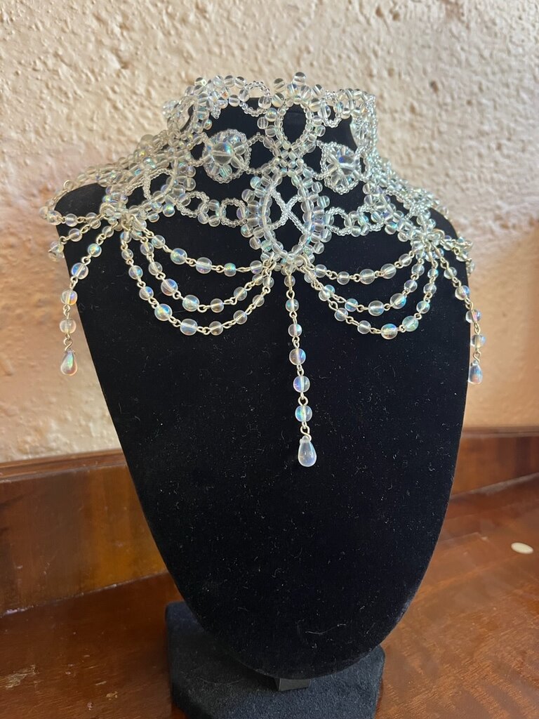 Nancy K Designs Nancy K Large Ornate Gothic Crystal Beaded Choker