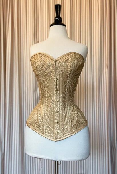 Limited Edition Honey Satin with Gold Lace Overlay Sweetheart 22