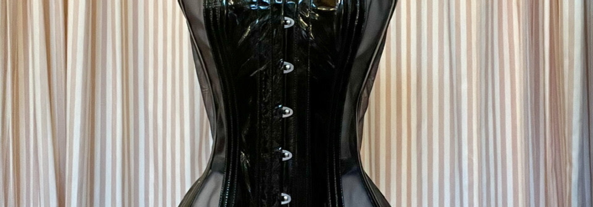 Limited Edition Black Patent Leather & Black Mesh Risque Valentine 24
