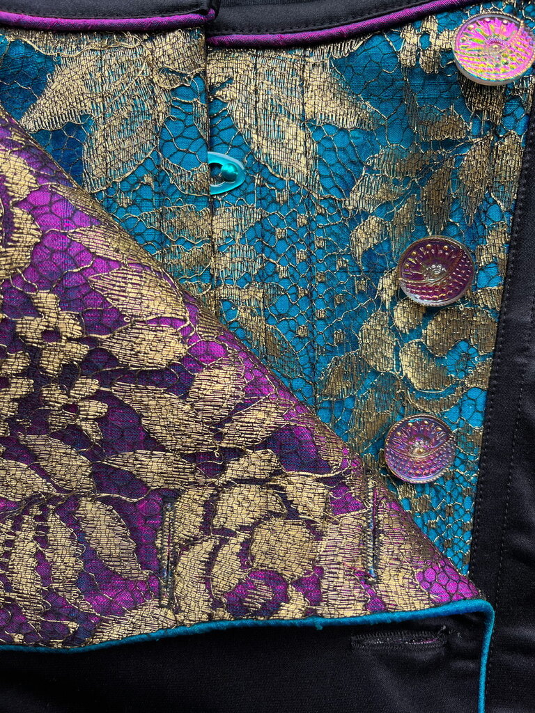 Dollymop for Dark Garden Black Silk & Peacock Czech Glass Dollymop Overbust Lancer 22 (Limited Edition)