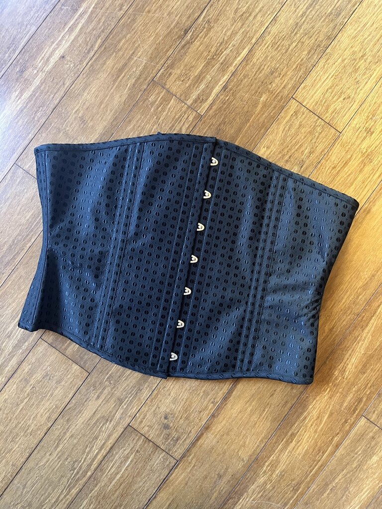 Dark Garden Tailored Cincher in Black Coffee Bean Brocade 35 (Limited Edition)