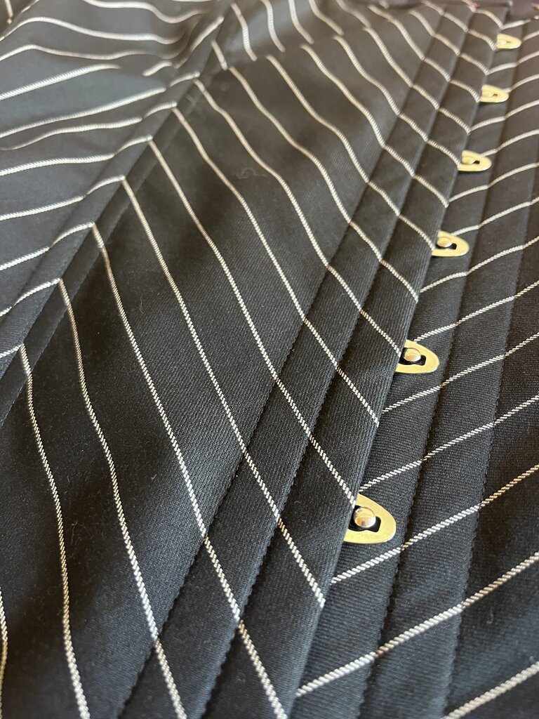 Dark Garden White Pinstripe Dollymop Overbust 34 (Limited Edition)