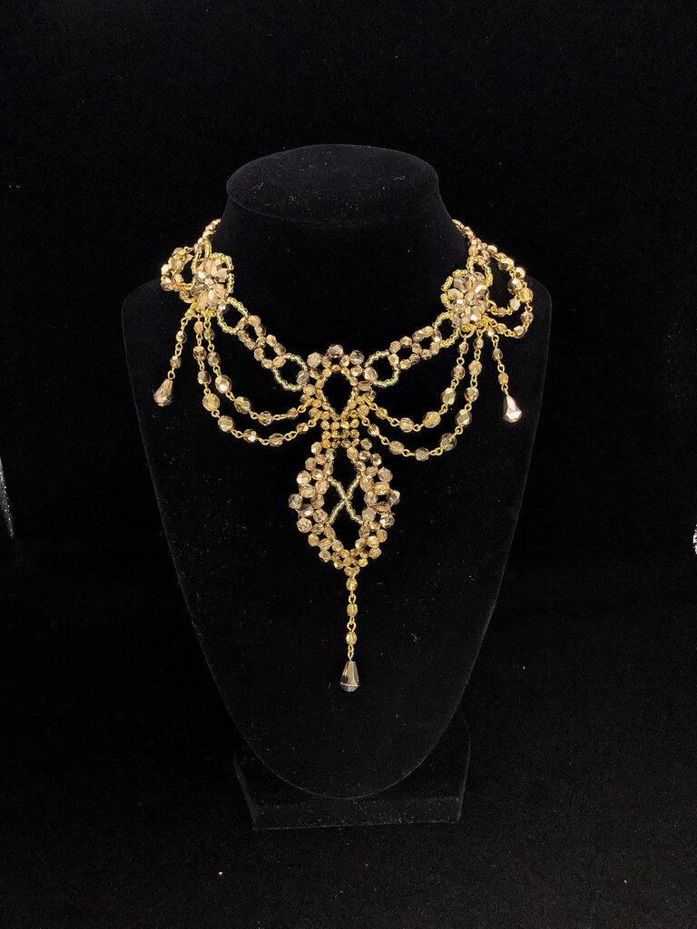 European Imports Nancy K Gold Gothic Beaded Pendant Necklace