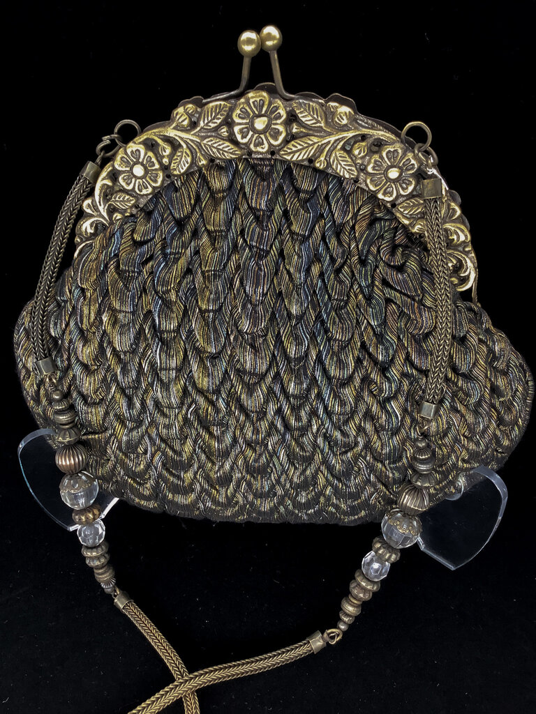 Ricki Design Ricki Designs Floral Brass Clasp Silk Clutch