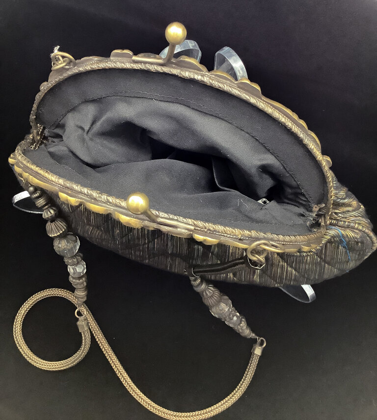 Ricki Design Ricki Designs Floral Brass Clasp Silk Clutch