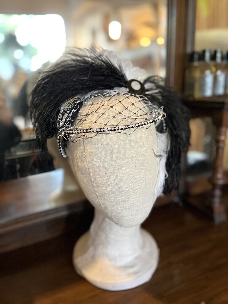 Kalico Delafay Kalico Delafay Juliette Frame with Black & White Ostrich Feathers