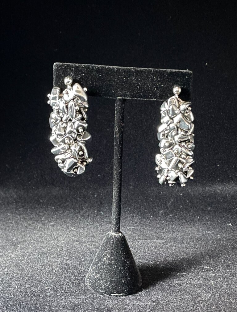 Ninolia Ninolia  Silver Cluster Bead Stud Earrings