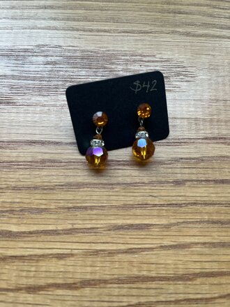 Clara Beau Clara Beau Golden Shadow Round Post Dangle earrings Clara Beau Clara Beau Golden Shadow Round Post Dangle earrings