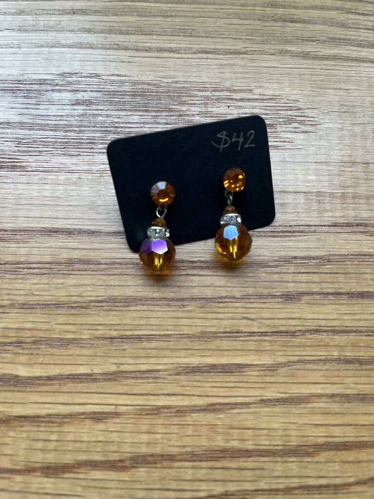 Clara Beau Clara Beau Golden Shadow Round Post Dangle earrings