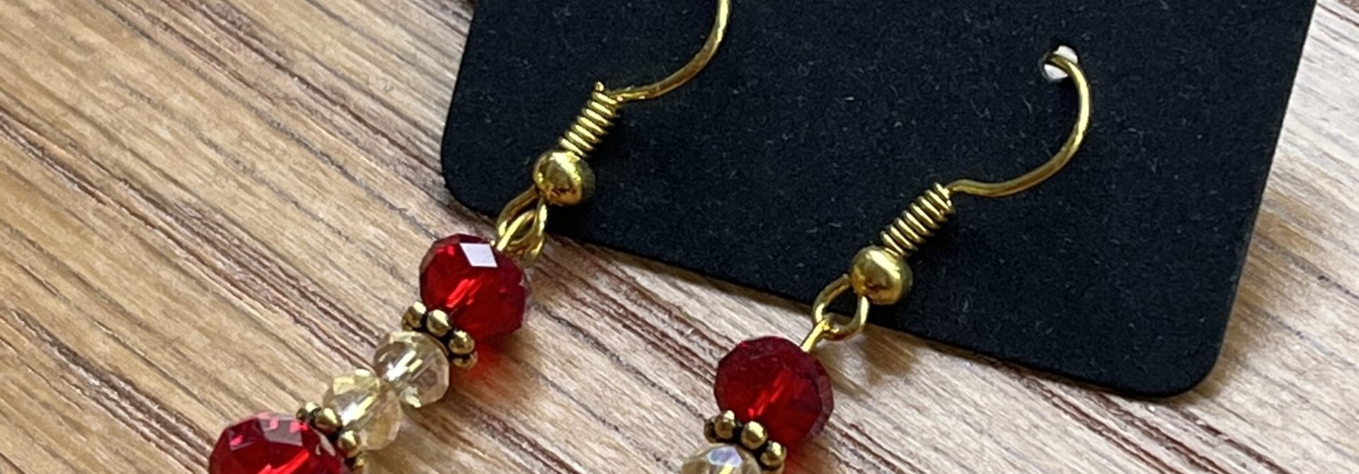 Red & Gold Dangle Earrings