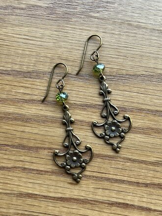 C. Milne "Absinthe" Bronze Filigree Earrings C. Milne "Absinthe" Bronze Filigree Earrings