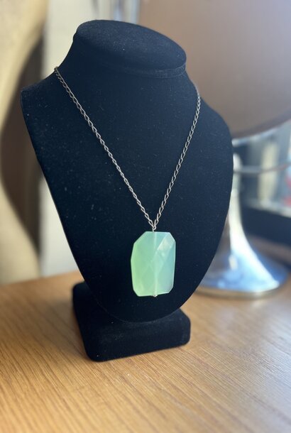 Cut Sea Glass Pendant Necklace