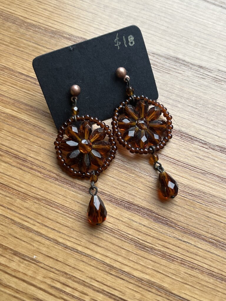 Nancy K Designs Vonnie Loree Topaz Beaded Shield Earrings