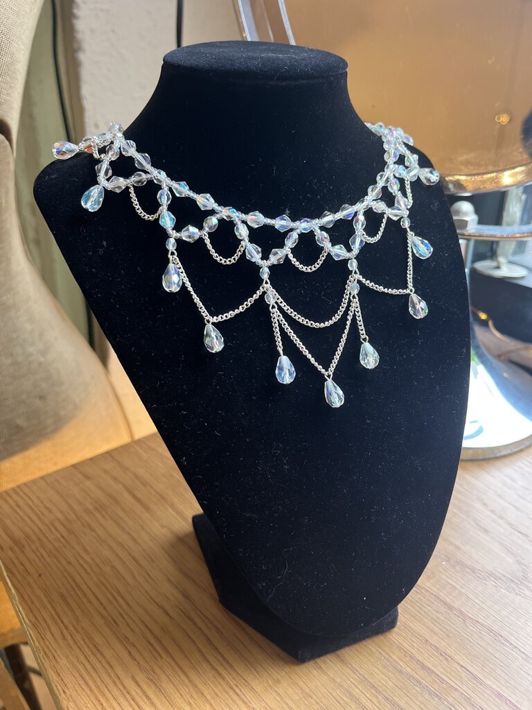 Nancy K Designs Nancy K Gothic Chained Bib Crystal Necklace
