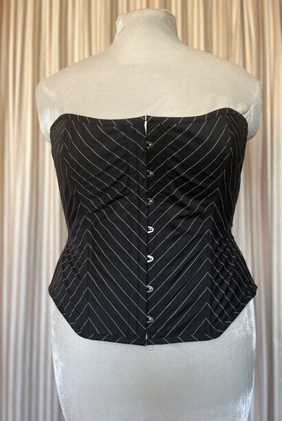 Limited Edition White Pinstripe Dollymop Overbust 34